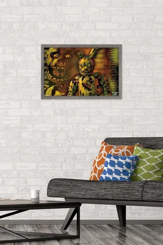 Miniatura 2 de Trends International Five Nights at Freddy's - Póster de pared Springtrap, 14.725 x 22.375 pulgadas, versión con marco de madera tipo granero