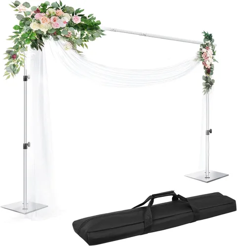 Miniatura 8 de Soporte para Telón de Fondo EMART, 6.5 x 10 pies, Ajustable, Kit de Tubo y Telón para Fotografía con Base Plana de Metal Resistente para Fiestas