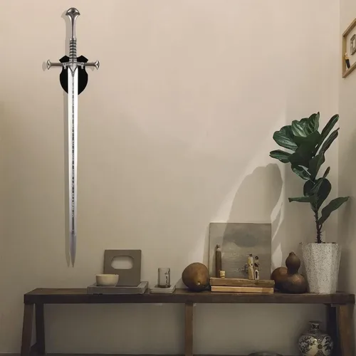 Miniatura 5 de Soporte de pared vertical de acrílico negro para espada, soporte para espada para 1 espada, katana o hacha, soporte resistente para espada