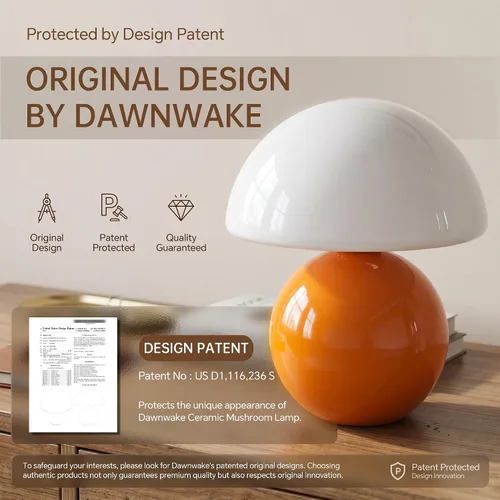 Miniatura 6 de Dawnwake Lámpara de Mesa con Forma de Hongo para Dormitorio, Lámparas Pequeñas de Escritorio para Mesita de Noche para Mesas de Noche de Sala