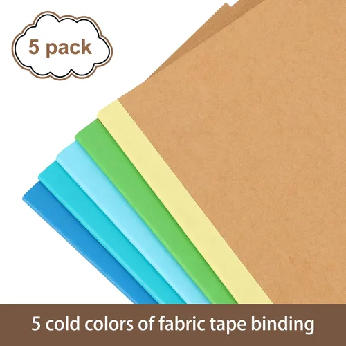 Miniatura 5 de EOOUT Paquete de 5 cuadernos de composición A5, diario forrado de papel kraft a granel con lomo azul, 5 colores, 60 páginas para mujeres, niñas