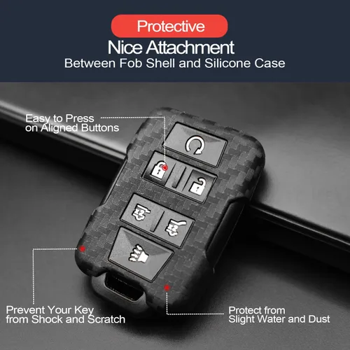 Miniatura 4 de 2 piezas compatibles con Chevy GMC - Funda para llavero para Chevrolet Silverado Equinox Tahoe Traverse Suburban GMC Acadia Yukon Sierra 1500 LD