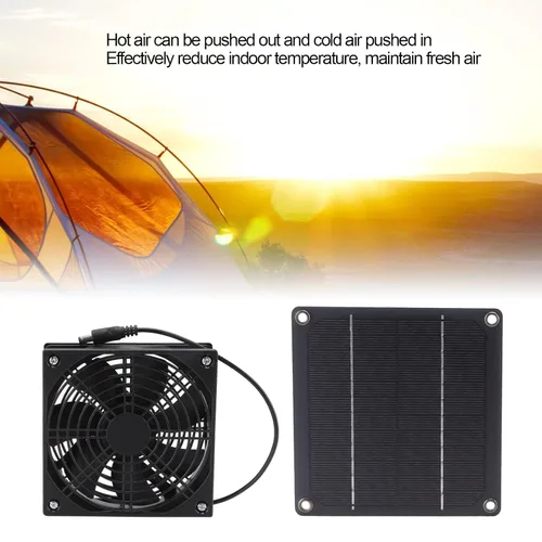 Miniatura 3 de Cryfokt Ventilador de escape impermeable con energía solar, kit de ventilador de panel solar para exteriores, ventilador portátil con cable de 39