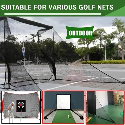 Miniatura 2 de 2 piezas de malla de golf con dos sacos de arena+bolsa de pantalla de golf+10 cuerdas de ojales para redes de golpe de golf, marco simulador