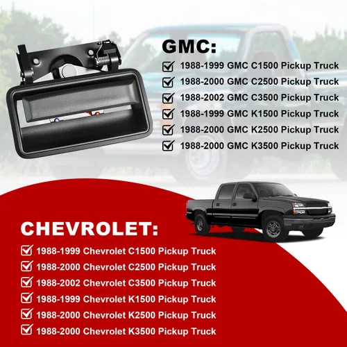 Miniatura 5 de FAERSI Pestillo de metal para puerta trasera con bisel compatible con Chevrolet Chevy GMC Truck C1500 C2500 C3500 K1500 K2500 K2500 K3500, Repalces#