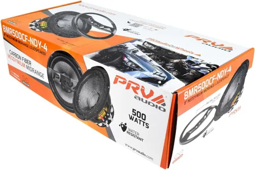 Miniatura 3 de PRV AUDIO Altavoz de rango medio de 8 pulgadas de fibra de carbono, 500 vatios, 4 ohmios, neodimio 8MR500CF-NDY-4, resistente al agua, altavoz