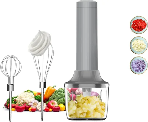 Miniatura 11 de Mezclador de mano inalámbrico MixgoII, batidor eléctrico de mano y espumador de leche, mini mezcladores de mano, batidora de mano recargable y Beige