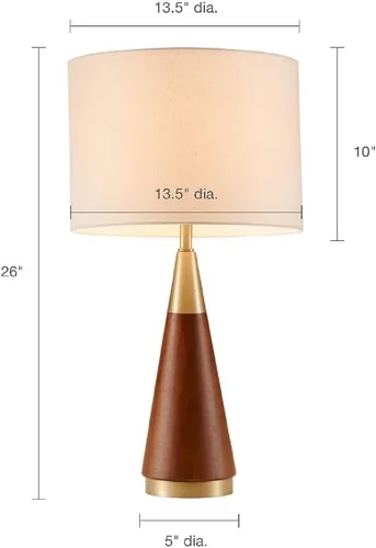 Miniatura 4 de Lámpara de mesa triangular de 26 pulgadas, color oro blanco, de mediados de siglo, moderna para mesita de noche, lámparas de escritorio para sala