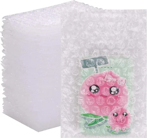 Paquete de 200 bolsas con burbujas hacia afuera, bolsitas de 4" x 6", bolsitas con burbujas para embalaje acolchado, bolsas de amortiguación de