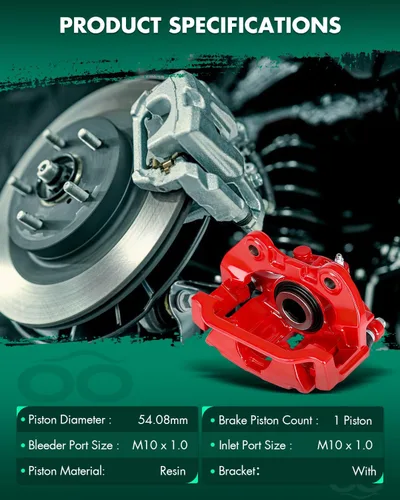 Miniatura 2 de SCITOO Pinza de freno trasera derecha con soporte 18-B4727 rojo compatible para Cadillac 2000-2002 para Chevrolet 1999-2005 para GMC 1999-2005