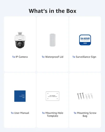 Miniatura 6 de ANNKE Cámara PoE 4K PT, audio de 2 vías, cámara de seguridad IP de inclinación de 345° de 80° para exteriores, seguimiento automático Lite