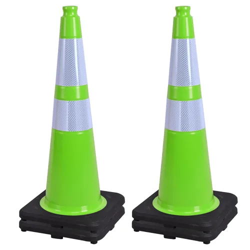 Miniatura 36 de OrangeStar Conos de Tráfico de 36" Paquete de 6 Conos de Seguridad Azules con Collares Reflectantes, Base de Servicio Pesado para Construcción
