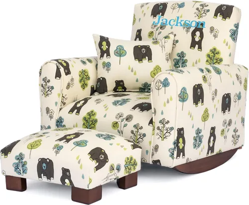 Miniatura 27 de Sillón personalizado para niños pequeños, mecedora tapizada con personalización, silla para niños pequeños con nombre personalizado, cómodo sillón