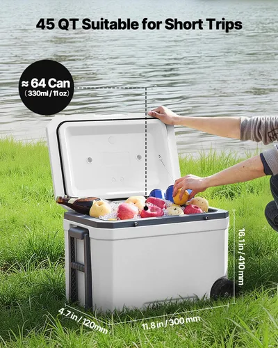 Miniatura 2 de VEVOR Portable Cooler,Hard Cooler with Ice Retention, Heavy-Duty Handles and Strap, Lightweight Rigid Material Insulated Portable Cooler, Suitable