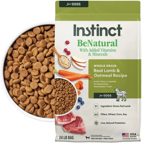 Miniatura 15 de Instinct Be Natural, alimento seco natural para perros, croquetas con recubrimiento crudo - carne de res real y cebada, bolsa de 25 lb