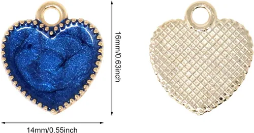 Miniatura 2 de Honbay 40 piezas de encantos de aleación de esmalte colgante encantos delicados lindos en forma de corazón de amor colgantes del día de San Valentín