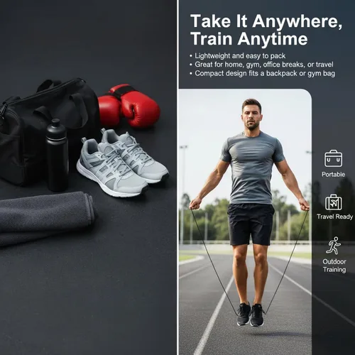 Miniatura 6 de Cuerda de Saltar para Fitness – Cuerda de Ejercicio de PVC Ajustable con Diseño Sin Enredos y Cómodas Asas de Espuma, Ideal para Cardio