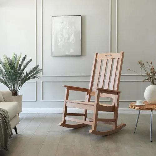 Miniatura 2 de Psilvam Mecedora de gran tamaño para exteriores, con asiento de 21 pulgadas de ancho y respaldo de 32 pulgadas de alto, premontada con la mayoría