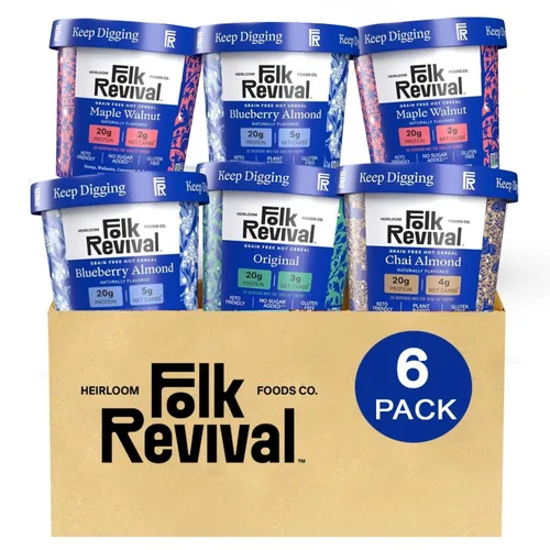 Miniatura 15 de Folk Revival Blueberry Almond Keto Instant 'Oatmeal' – 0.71 oz de proteína, 0.71 oz de carbohidratos netos, alto en fibra, sin OMG, sin gluten