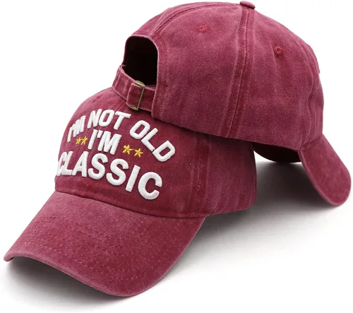 Miniatura 4 de Divertidos regalos de jubilación o cumpleaños sombreros para hombres y mujeres, gorra de béisbol clásica I'm Not Old Regalos para papá, abuelo