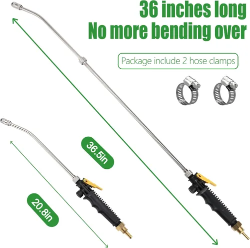Miniatura 3 de Varita pulverizadora, rociador universal ajustable con púa de latón de 3/8 pulgadas, varilla rociadora de repuesto de acero inoxidable con válvula
