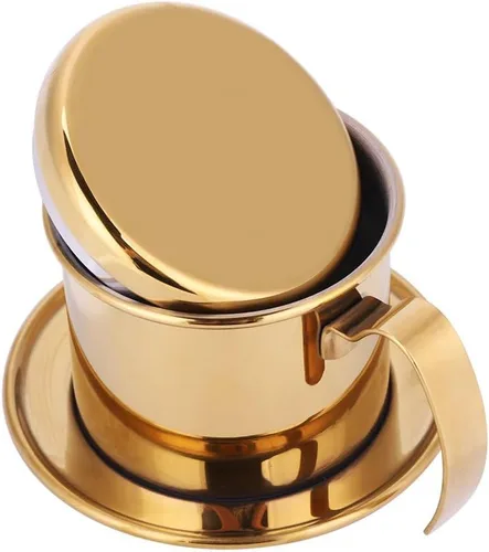 Miniatura 6 de HERCHR Gotero de café vietnamita, cafetera vietnamita de acero inoxidable con capacidad de 0.59 oz, filtro de goteo pequeño de alta resistencia