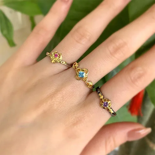 Miniatura 2 de ZhuoXing jewelry anime Genshin Impact game rings - cosplay figure xiao Barbatos Venti Zhongli Kunikuzushi - gold rings for women men girls Fans