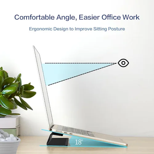 Miniatura 2 de Soporte de enfriamiento de flujo de aire de cuña portátil para laptop, patas de aluminio para laptops, mejor ergonomía, estabilidad y versatilidad