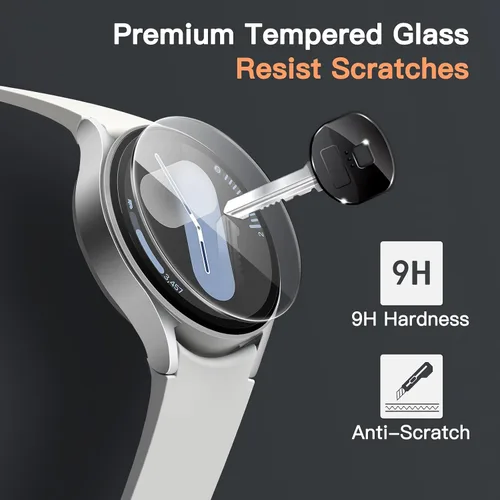 Miniatura 3 de JETech Protector de pantalla para Samsung Galaxy Watch 7/6 de 1.732 in (protector de pantalla de solo 1.606 in), vidrio templado antiarañazos