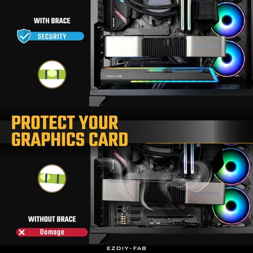 Miniatura 7 de EZDIY-FAB Soporte Abrazadera para GPU ARGB de 5V, Refuerzo de Soporte para Tarjeta Gráfica GPU, Soporte para Tarjeta de Video, Estructura