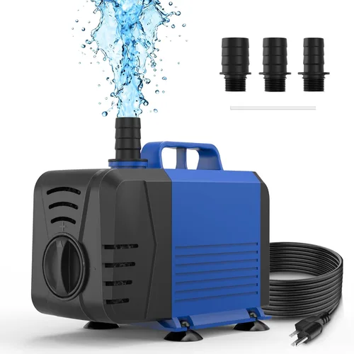 Bomba sumergible de 550 GPH (2000 L/H, 35 W), bomba de fuente de agua con protección contra sobrecalentamiento, bomba de agua ultra silenciosa para