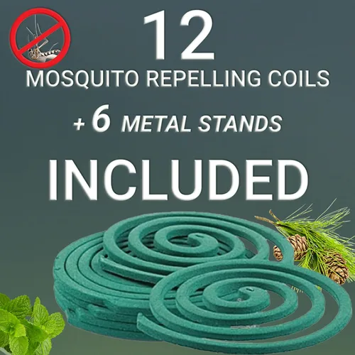 Miniatura 12 de W4W Bobinas repelentes de mosquitos, uso en exteriores alcanza hasta 10 pies, cada quema durante 5-7 horas