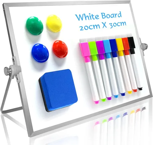 Miniatura 7 de OWill Pizarra blanca de borrado en seco, pizarra blanca magnética grande de 16 x 12 pulgadas con soporte, pizarra blanca magnética A3 y caballete