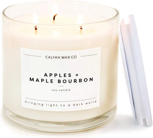 Miniatura 12 de Calyan Wax Co. Vela perfumada de cedro y tabaco de 3 mechas - 43 horas de combustión - Velas de soja de 3 mechas de lujo - Velas de cera de soja