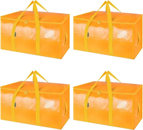 Miniatura 38 de BALEINE Paquete de 2 bolsas de mudanza de gran tamaño con asas reforzadas, bolsa de almacenamiento resistente para ropa, suministros de mudanza