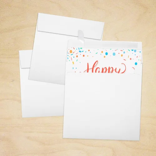 Miniatura 6 de LUXPaper Sobres cuadrados de invitación Despegar y prensar 5 x 5 pulgadas Blanco brillante Texto de 80 libras Cantidad de 500