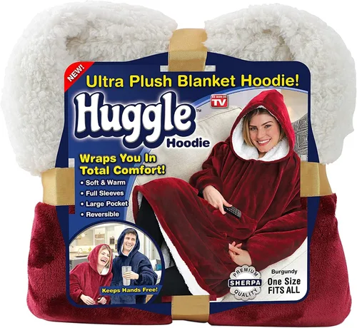 Miniatura 6 de Ontel Huggle - Sudadera con capucha de gran tamaño para hombres y mujeres, sudadera de forro polar suave, capucha gigante, bolsillos y mangas grandes