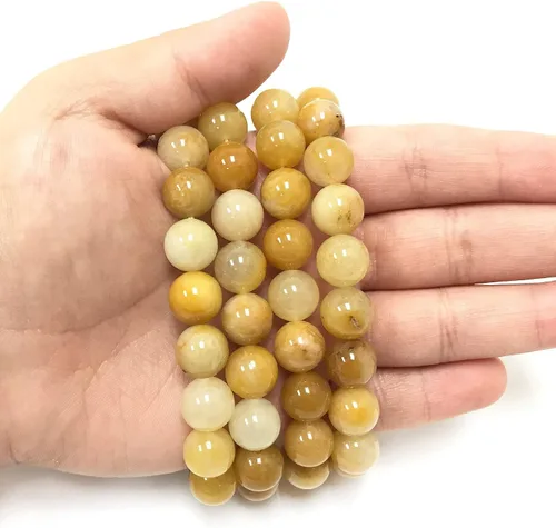 Miniatura 681 de Gem Avenue Handmade Round Bead Stretch Bracelet Unisex Natural Stone Beaded Jewelry for Men & Women, Elastic Wristband for Daily Wear