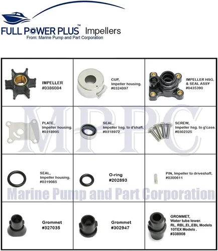 Miniatura 2 de Kit de impulsor para fueraborda Johnson Evinrude 8-15HP con carcasa 1974-UP 18-3327,394711