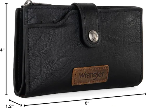 Miniatura 7 de Wrangler - Billetera para mujer con tarjetero plegable, cierre y ventana para identificación