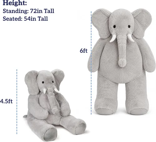 Miniatura 11 de Vermont Teddy Bear Animal de peluche de dinosaurio gigante – Peluche de dinosaurio jumbo, 3.5 pies, dinosaurio de 42 pulgadas, juguetes grandes