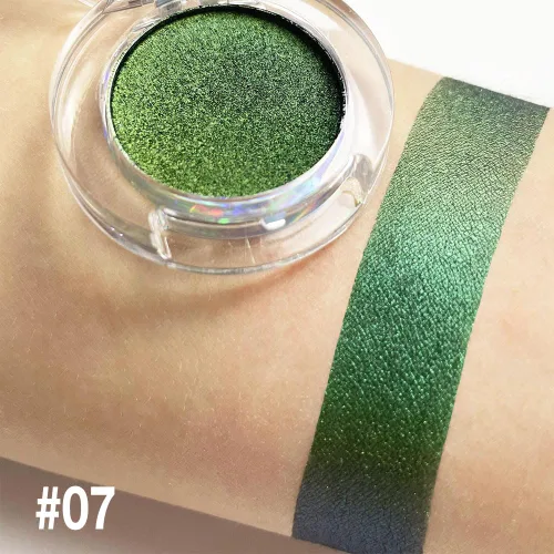 Miniatura 6 de evpct Paleta de maquillaje para sombras de ojos con brillo de camaleón verde bosque, purpurina metálica, efecto duocromático, multicromático