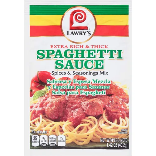 Miniatura 2 de Lawry's Mezcla de especias y condimentos de salsa de espagueti extra rica y gruesa, 1.42 onzas (paquete de 12)