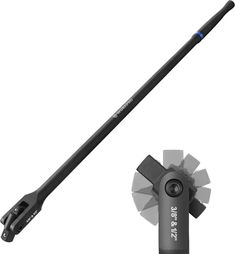 Miniatura 11 de WORKPRO Barra disyuntora de doble unidad, accionamiento de 3/8 pulgadas y 1/2 pulgadas, barras rompedoras resistentes, 24 pulgadas de longitud