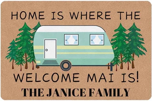 Miniatura 9 de Tapetes de camping con nombre personalizado con alfombras de caravana resistentes para alfombra de casa rodante Insdie de 24 x 16 pulgadas, 30 x 18