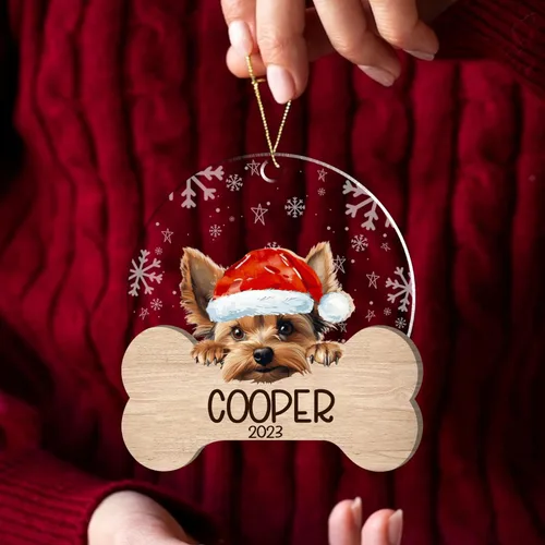 Miniatura 31 de Nazenti American Pit Bull Terrier Adorno de Navidad, adorno de perro fotográfico, adorno de perro personalizado, adornos de fotos de madera