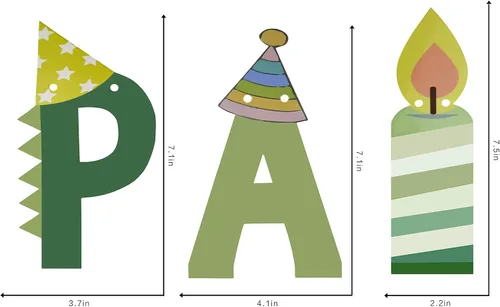 Miniatura 3 de Cartel de cumpleaños de dinosaurio – Cartel de feliz cumpleaños de dinosaurio, decoración de fiesta de cumpleaños con temática