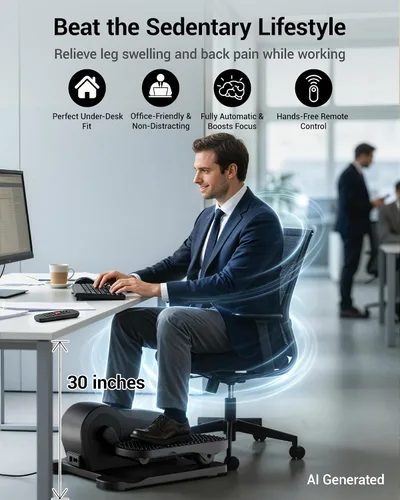 Miniatura 7 de Máquina elíptica para debajo del escritorio, ejercitador eléctrico de pedal sentado, ejercitador de piernas silencioso mientras está sentado