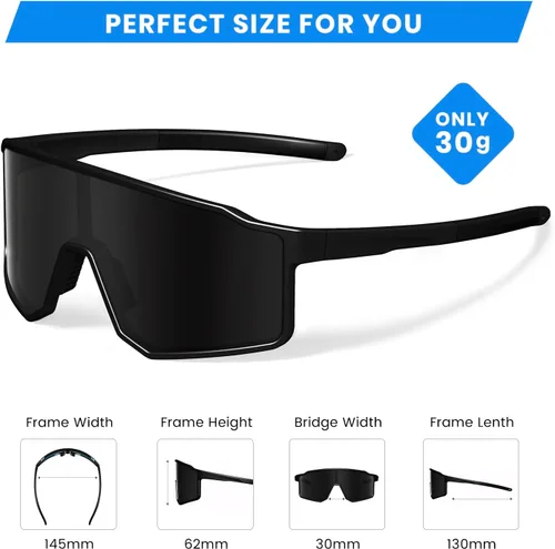 Miniatura 5 de SPOSUNE Gafas de sol polarizadas UV400 de sóftbol, TR90, gafas deportivas para correr, ciclismo, béisbol y bicicleta (unisex)