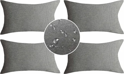 Miniatura 29 de Demetex Fundas de almohada de exterior de 16 x 16 pulgadas, impermeables, fundas de almohada decorativas de lino para sala de estar, balcón, jardín